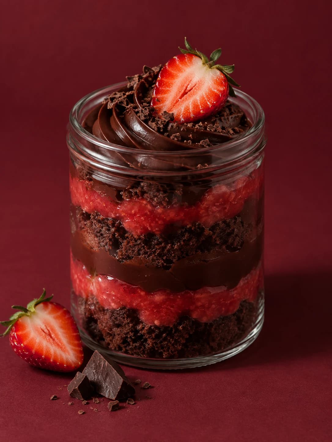 Midnight Berry cake in a jar